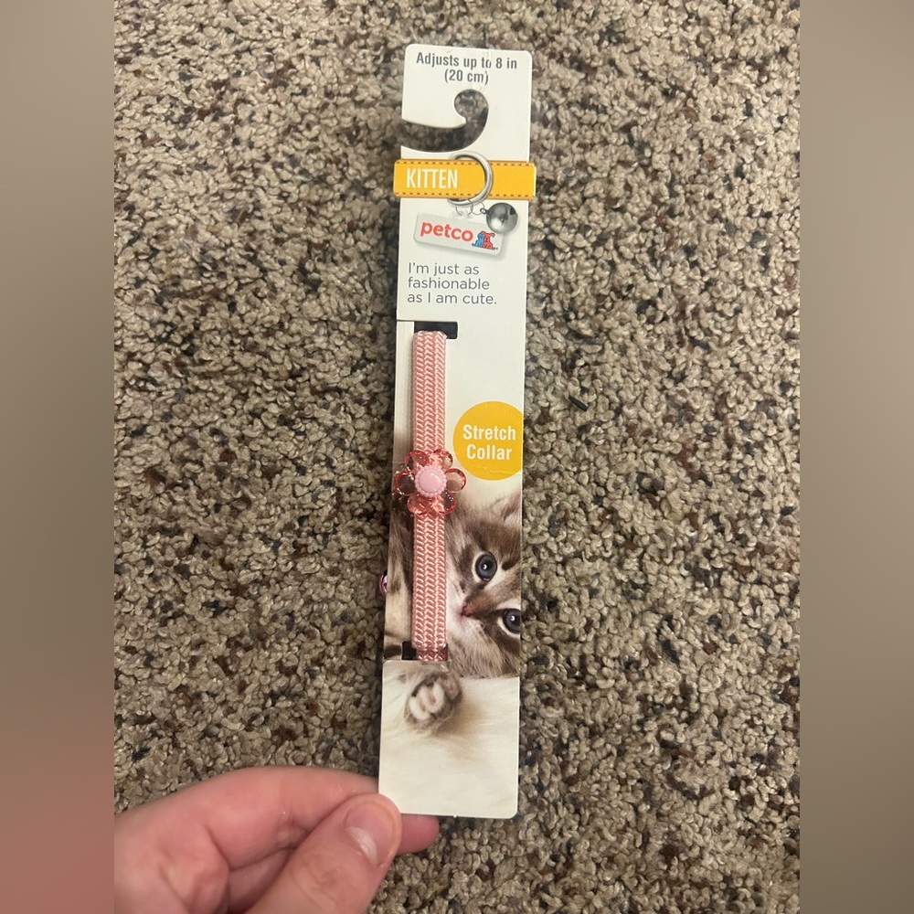 pink flower cat collar